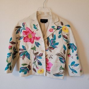 BCBGmaxazria Floral Embroidered Blazer Size Small